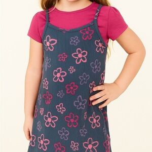 Floral Dress with Pink Top